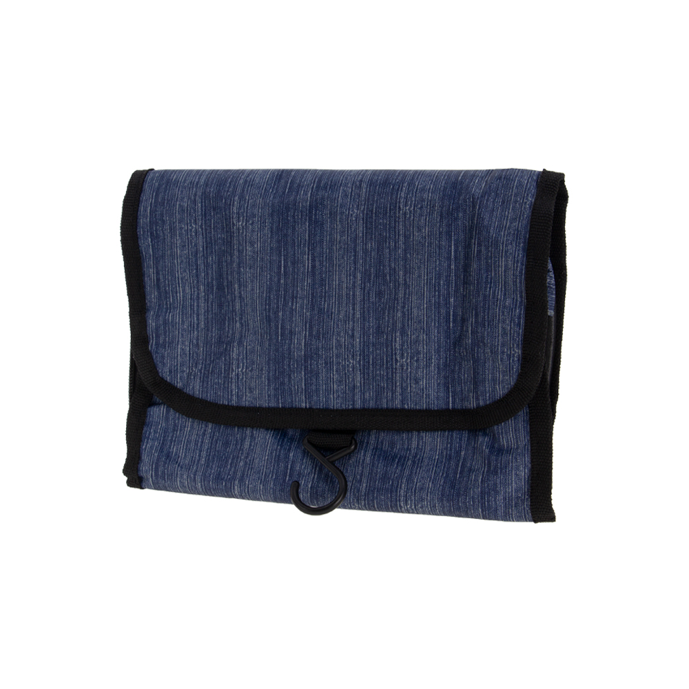 Dark Blue Polyester Toiletries Bag With 3 Compartments BTL261118D.BL