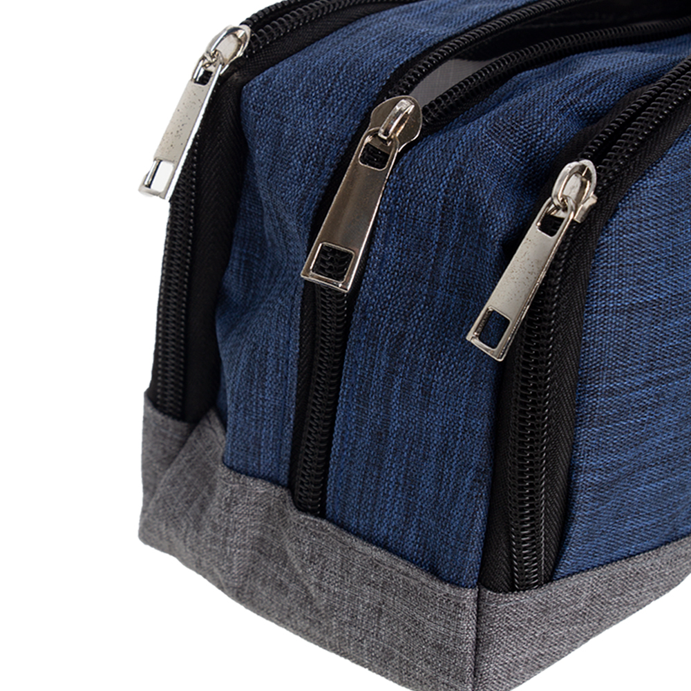 Dark Blue Polyester Toiletries Bag With 3 Compartments BTL361410D.BLII