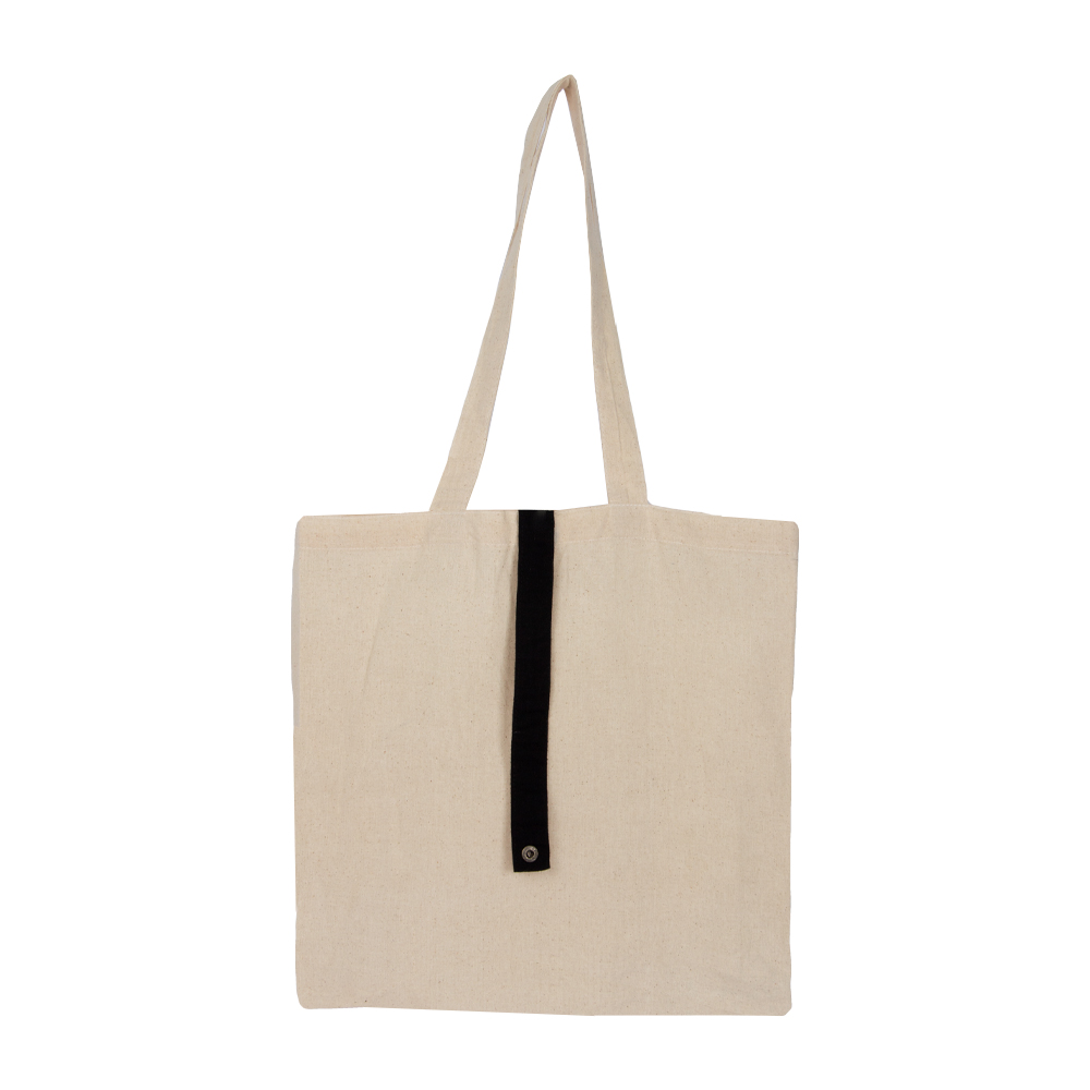 Foldable Canvas Bag With Black Strap BS411312BKII