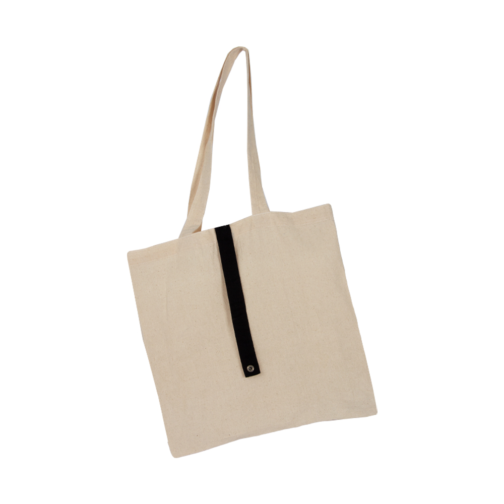 Foldable Canvas Bag With Black Strap BS411312BKII