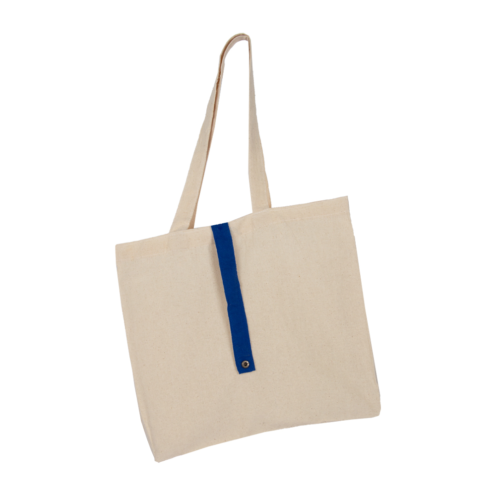Foldable Canvas Bag With Blue Strap BS411312BLII