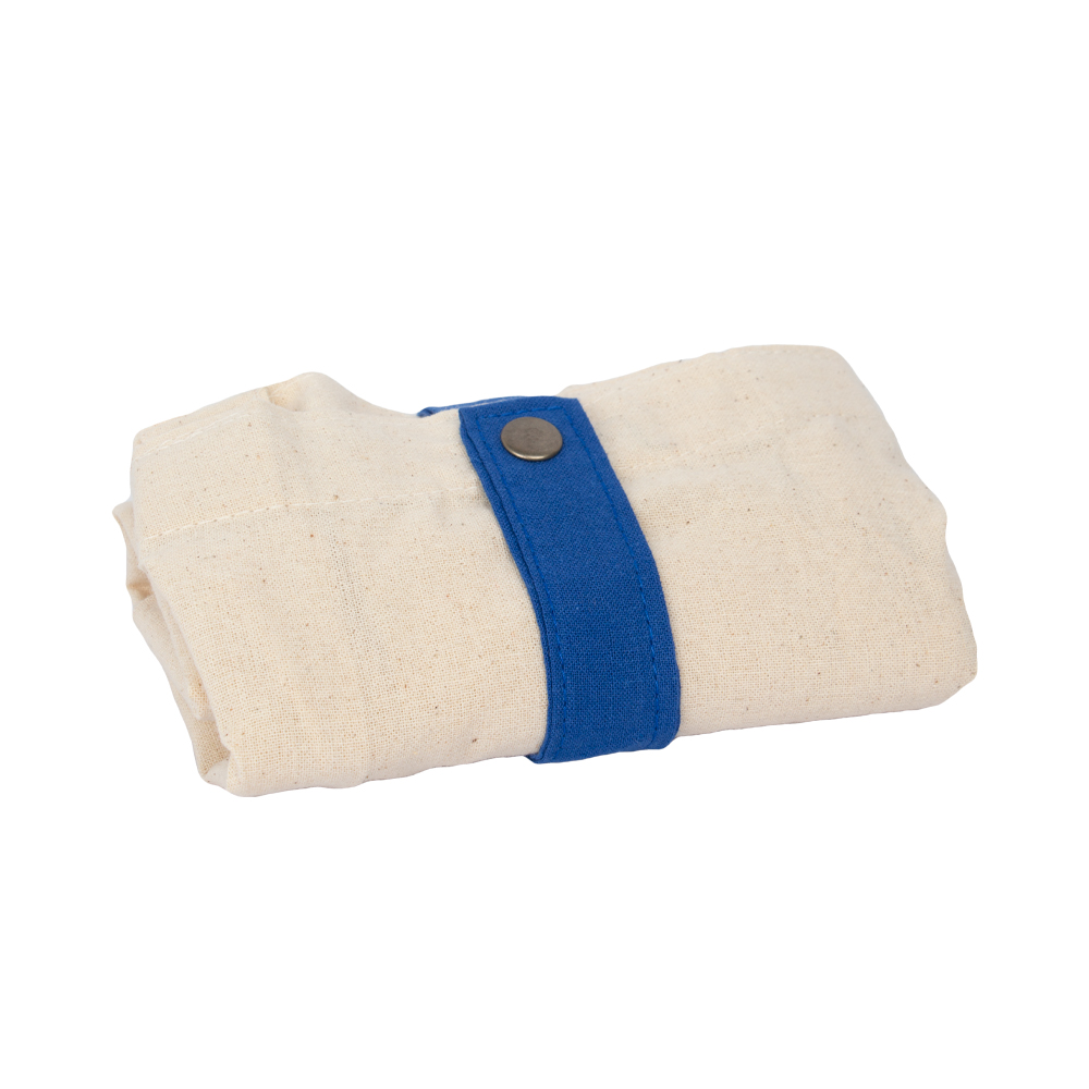 Foldable Canvas Bag With Blue Strap BS411312BLII