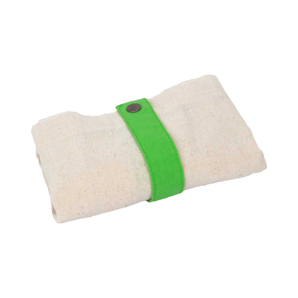 Foldable Canvas Bag With Green Strap BS411312GRNII