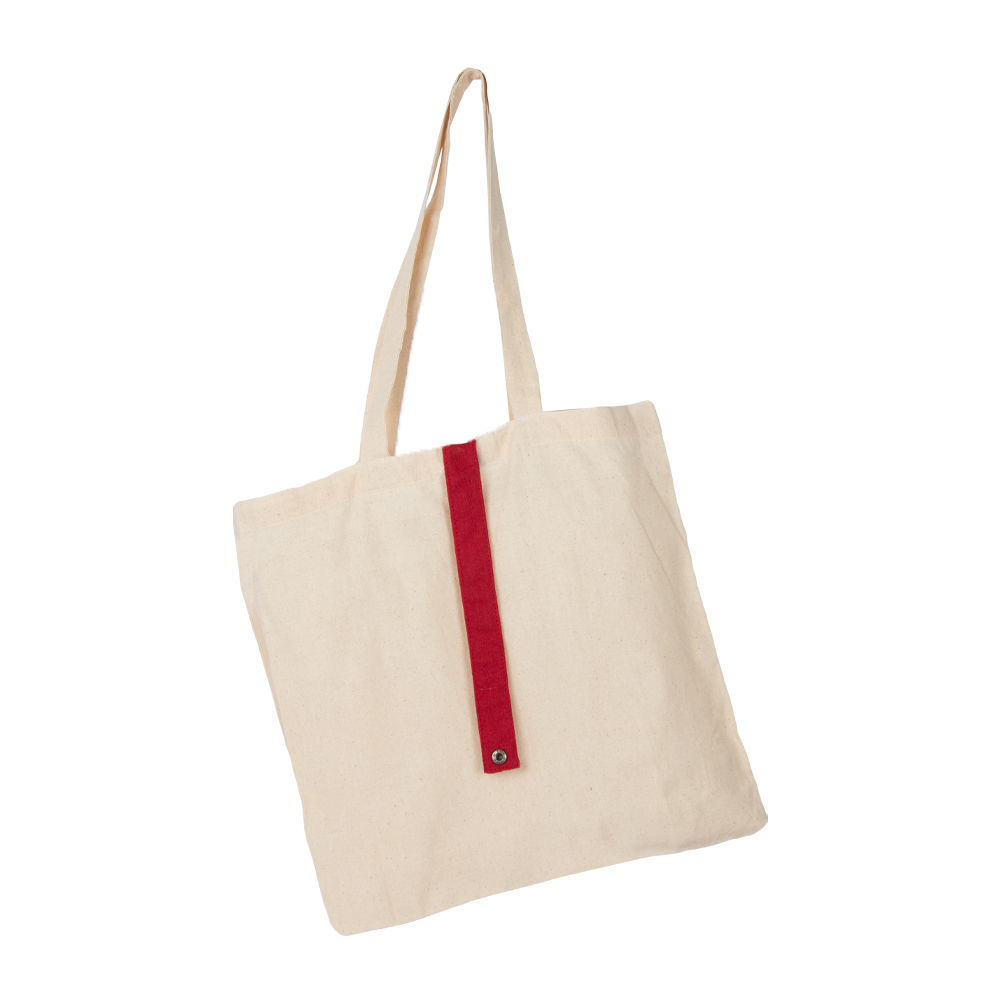 Foldable Canvas Bag With Red Strap BS411312RDII