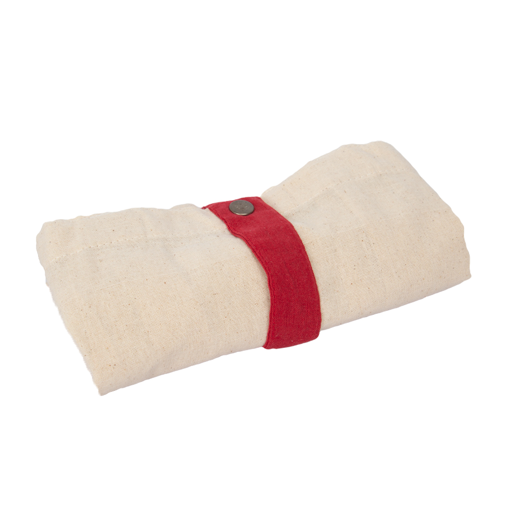 Foldable Canvas Bag With Red Strap BS411312RDII
