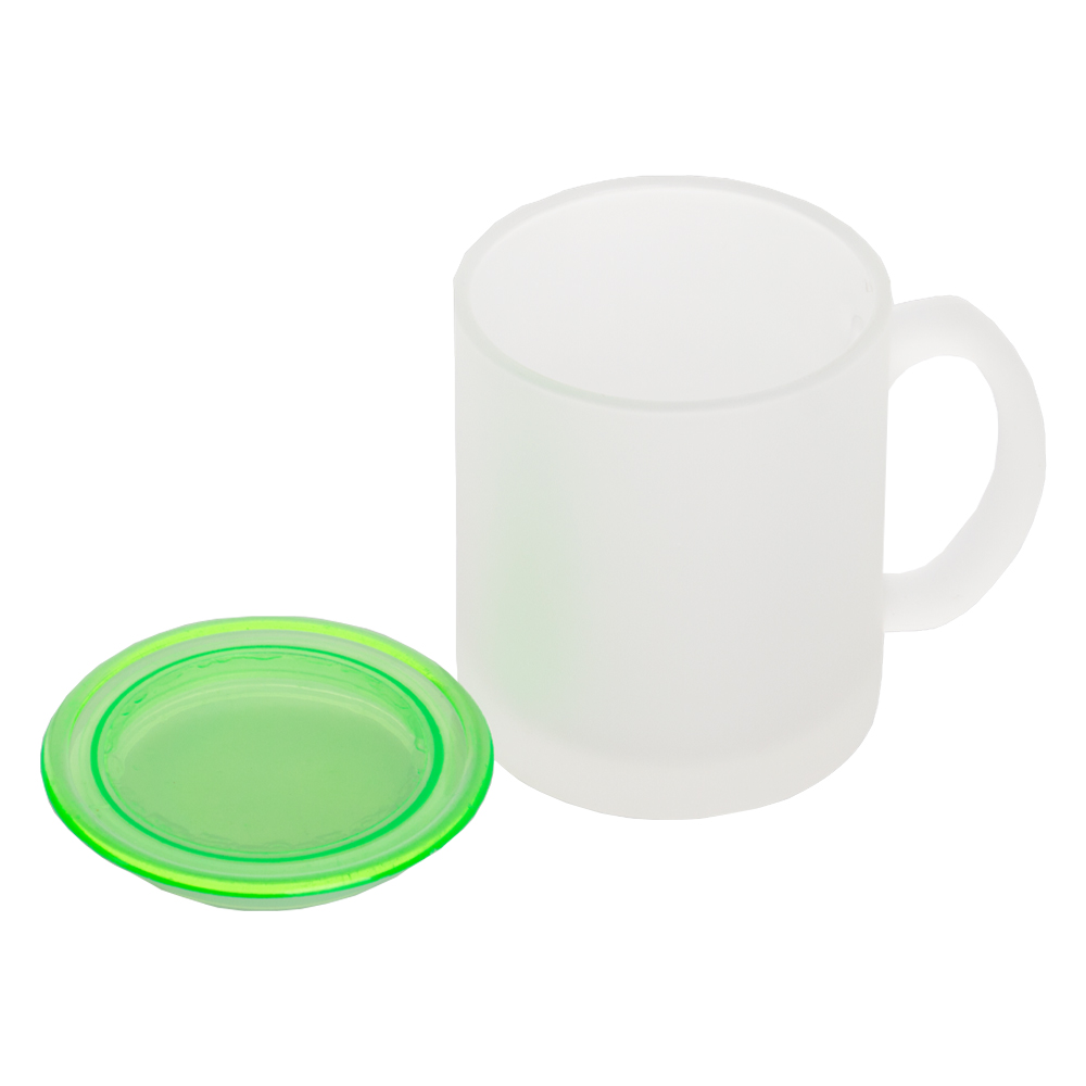 Glass Mug With Green Lid M441611GRN