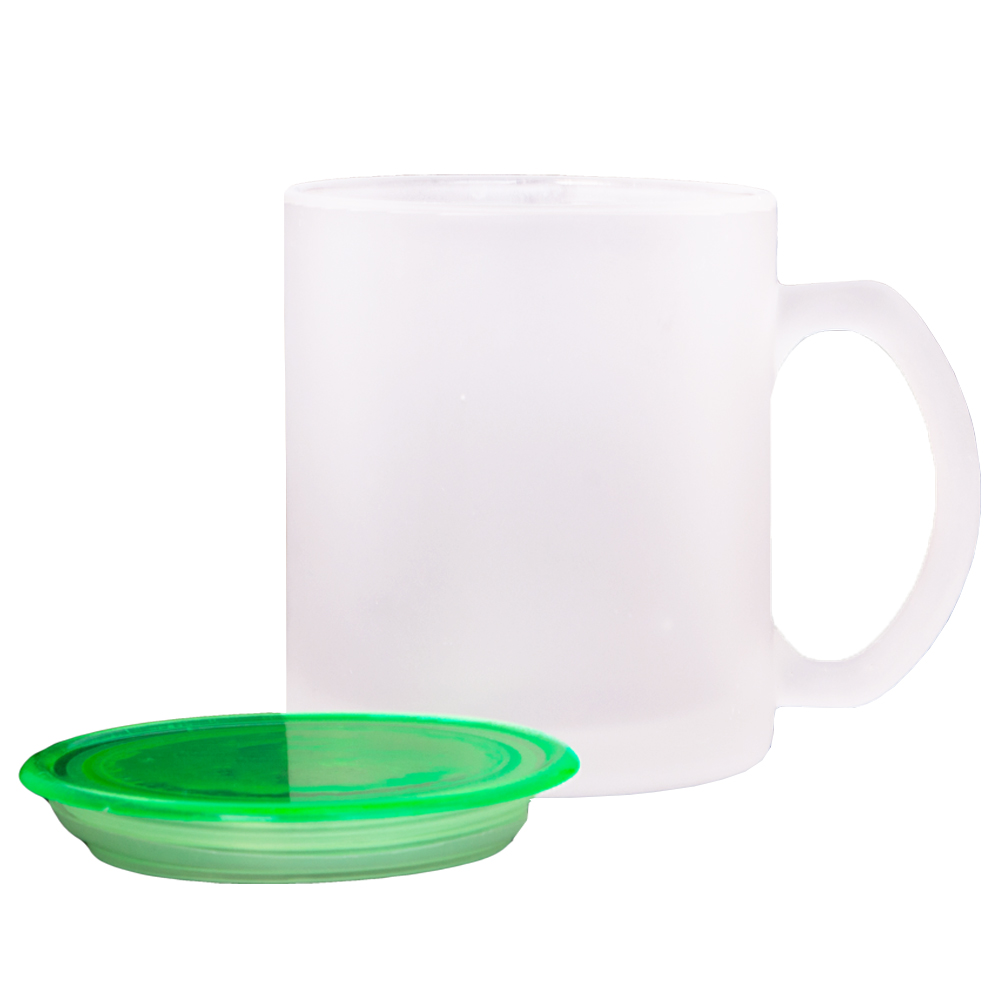 Glass Mug With Green Lid M441611GRN