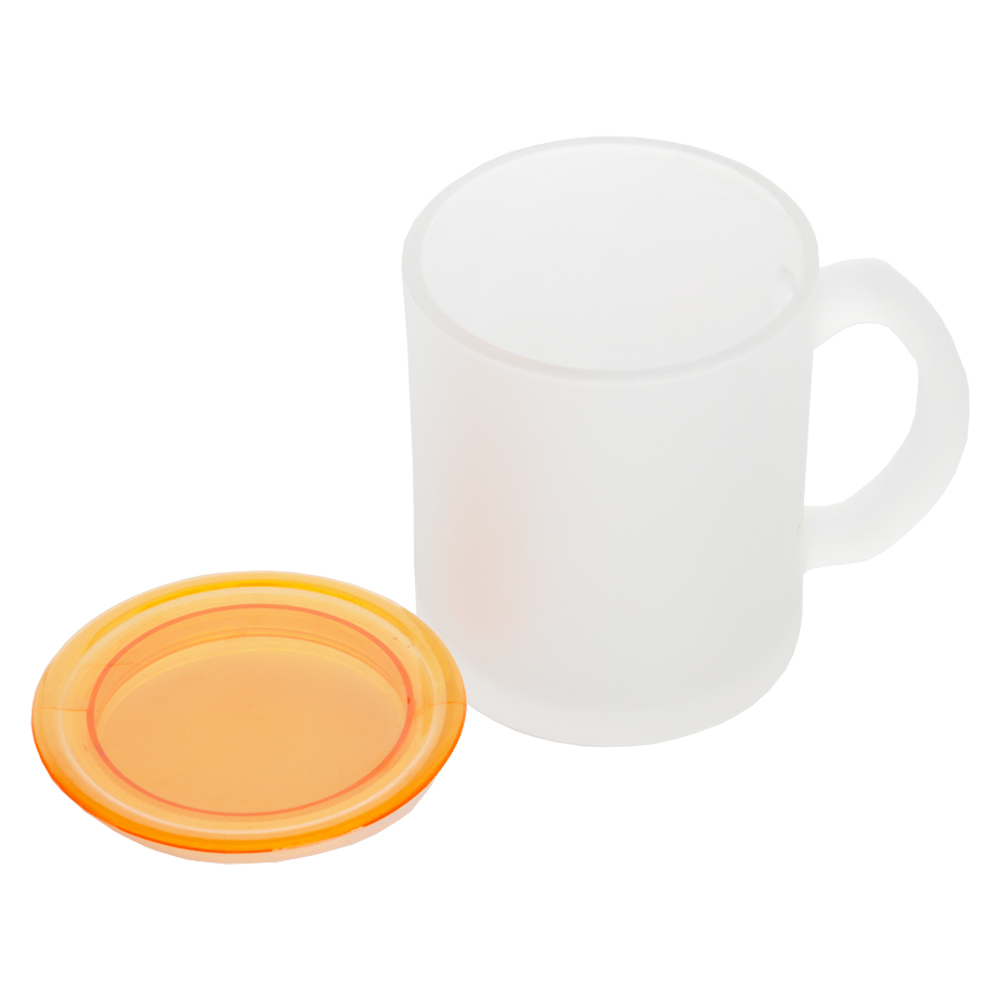 Glass Mug With Orange Lid M441611ORN