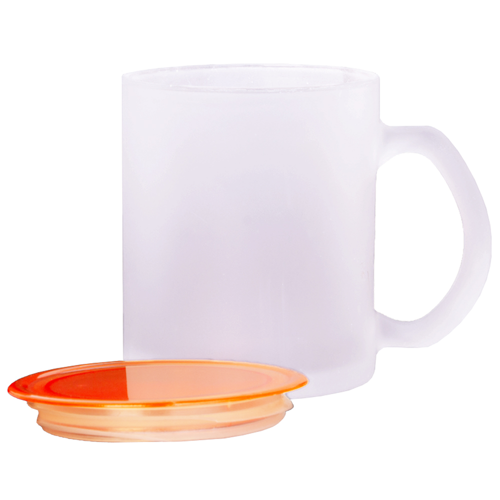Glass Mug With Orange Lid M441611ORN