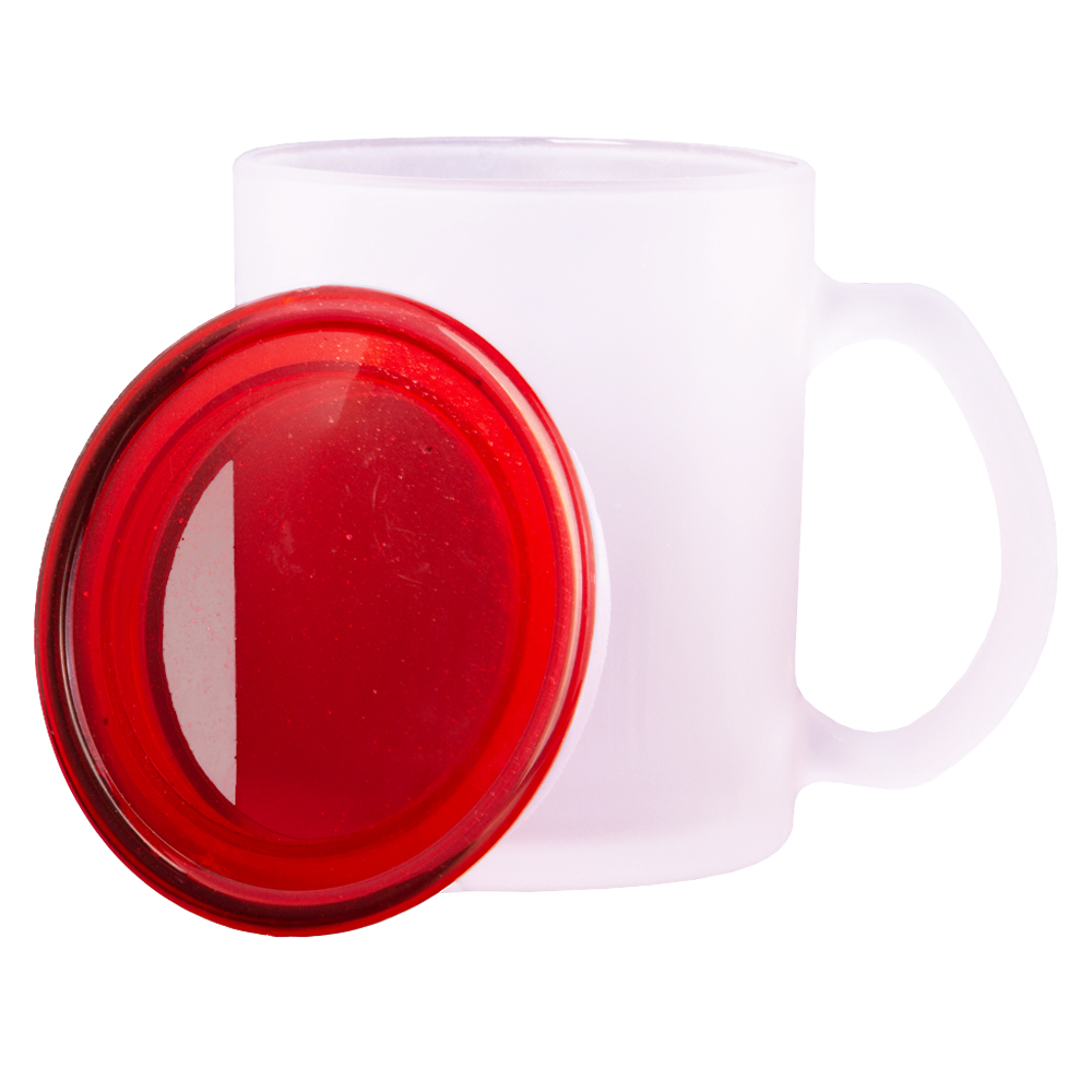 Glass Mug With Red Lid M441611RD