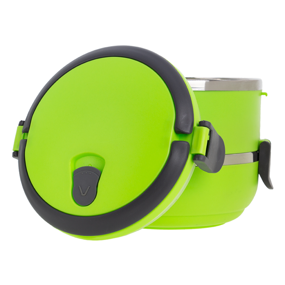 Green 2 Tier Lunch Box With Steam Vents LB201013GRN