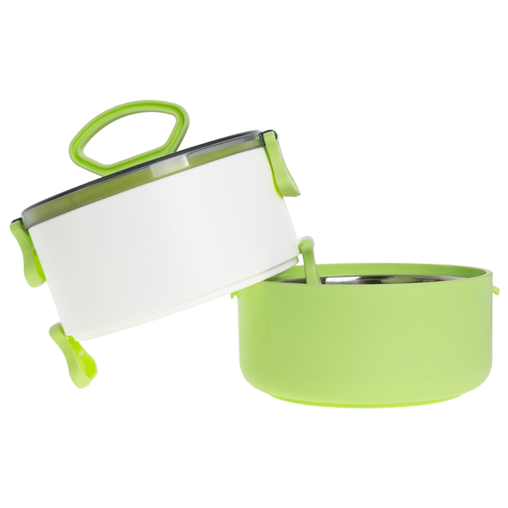 Green 2 Tier Lunch Box With Handle & Steam Vents LB201217GRN