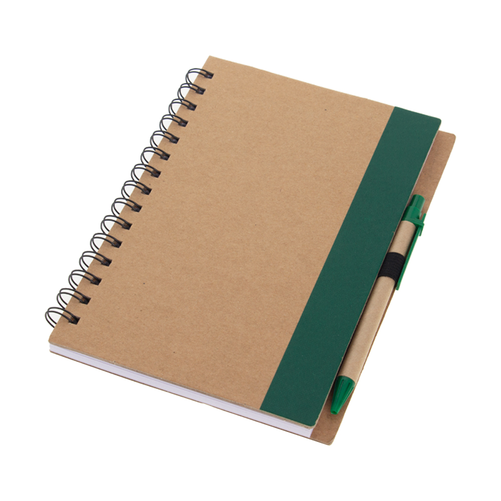 Green Notebook With Pen & Post It Note NB511511GRN