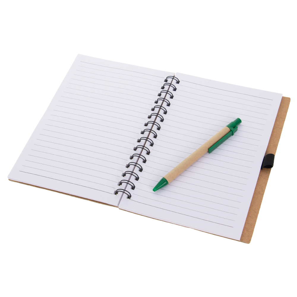 Green Notebook With Pen & Post It Note NB511511GRN