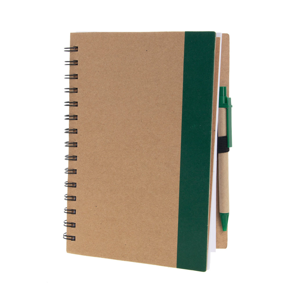 Green Notebook With Pen & Post It Note NB511511GRN