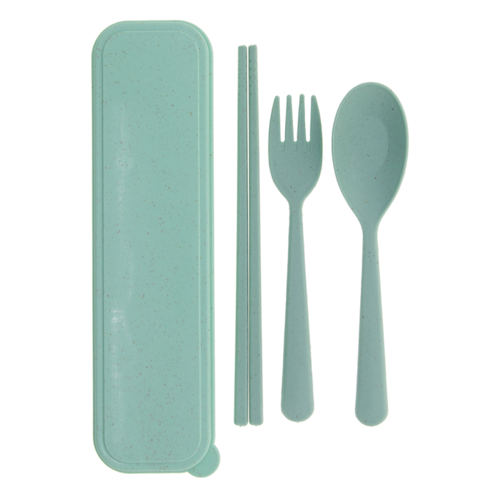 Green Organic Wheat Fiber Cutlery Set CS01013GRN