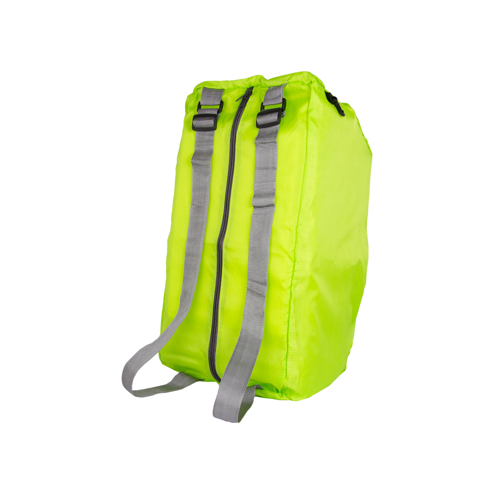 Green Polyester Foldable Bag With Pouch BS281711GRN