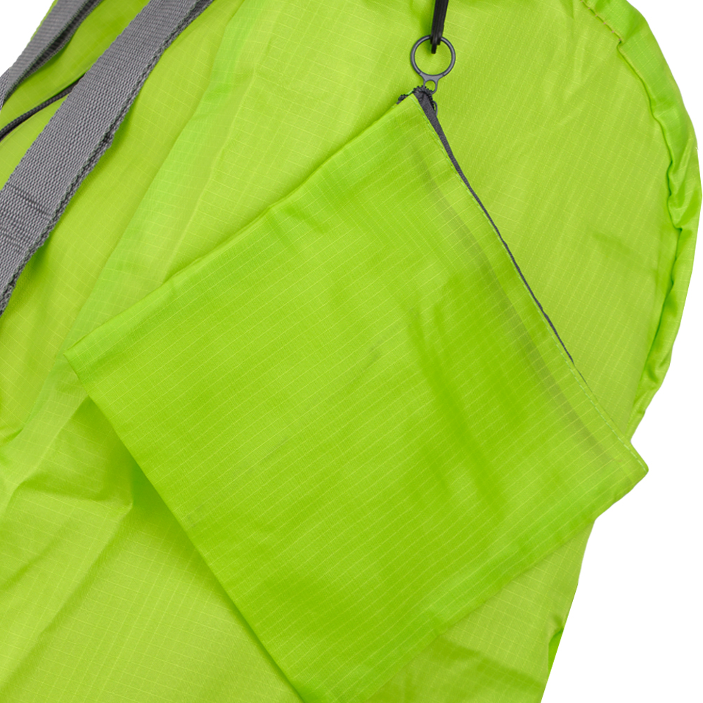 Green Polyester Foldable Bag With Pouch BS281711GRN