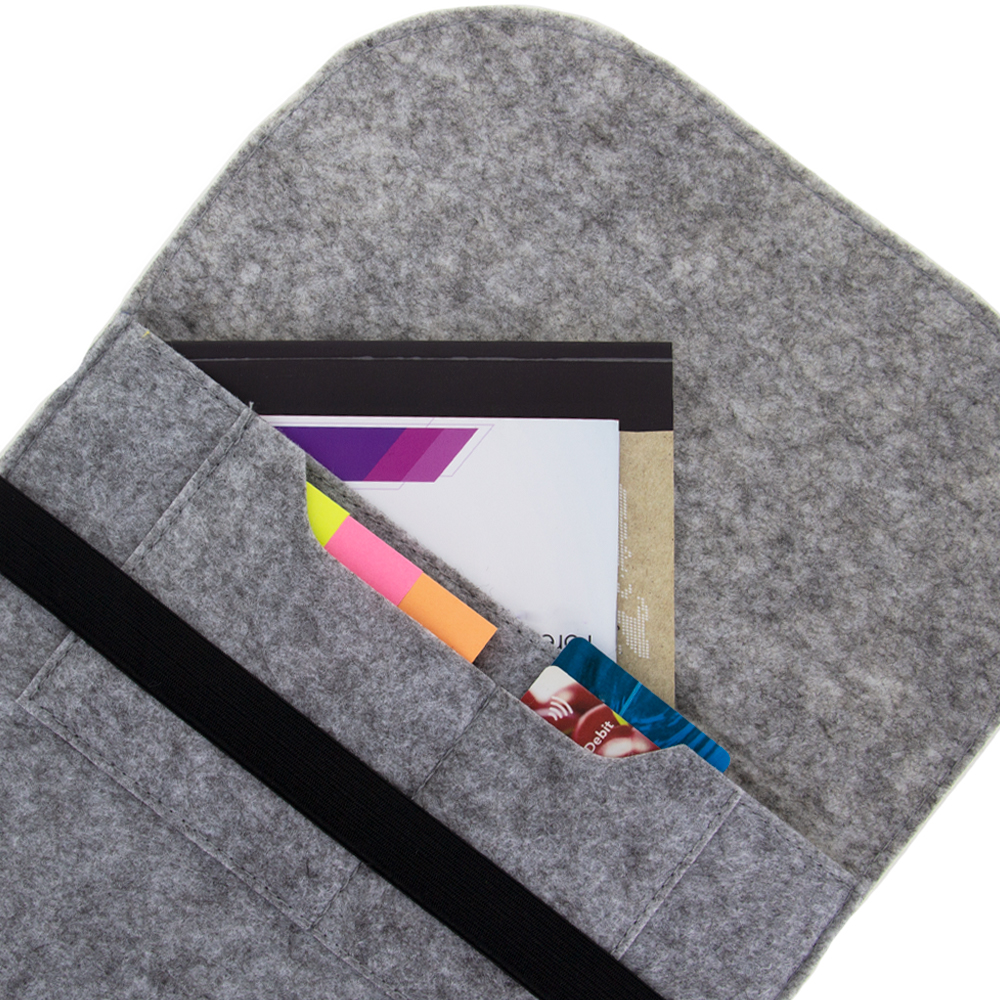 Grey Felt Folder With Elastic Band SF51414GRY