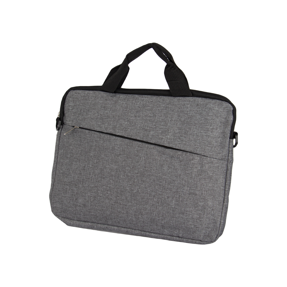Grey Polyester Laptop / Document Bag With 2 Storage Compartments BD161116GRYII