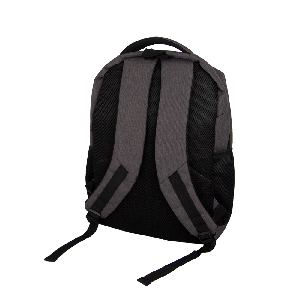 Grey Polyester Laptop Backpack With 2 Storage Compartments & USB Input BL111310GRY