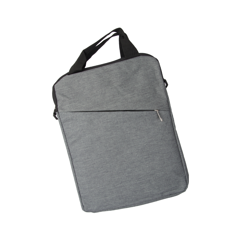 Grey Polyester Sling Bag / Laptop Bag With 2 Storage Compartments BS181118GRY