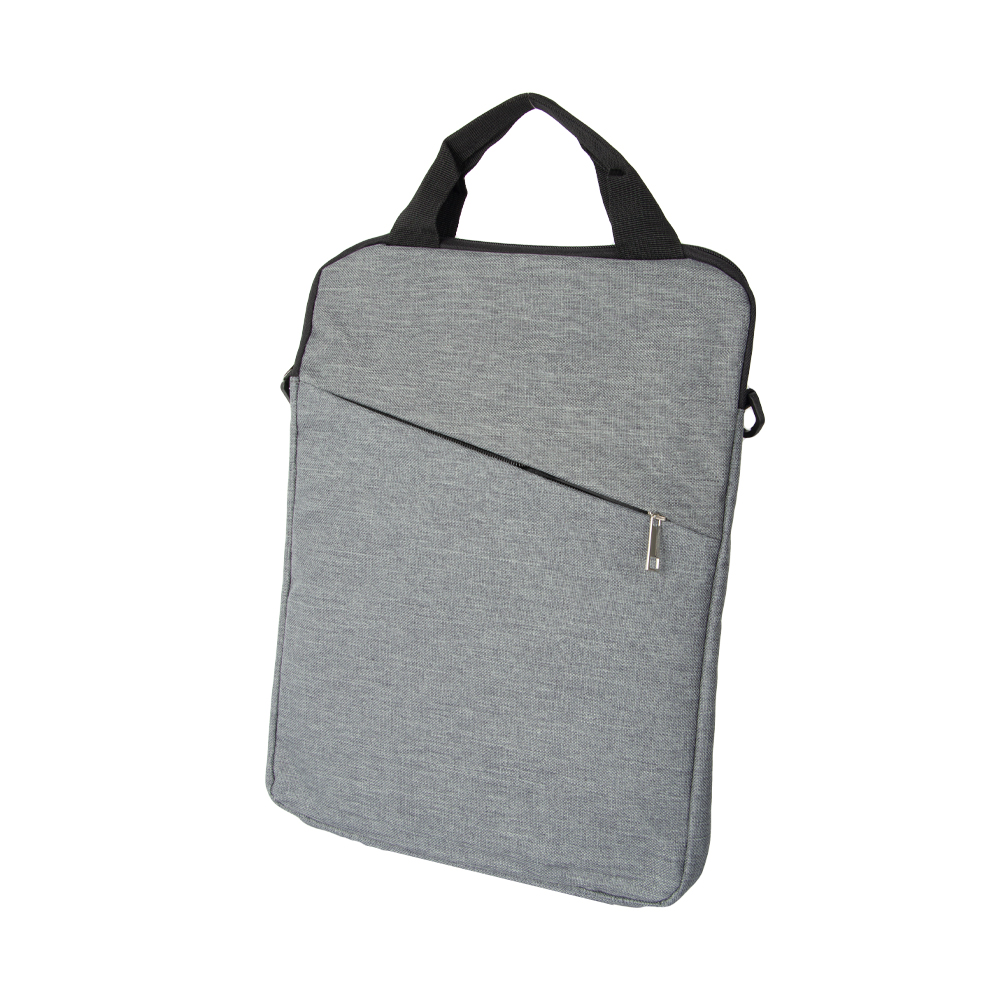 Grey Polyester Sling Bag / Laptop Bag With 2 Storage Compartments BS181118GRY
