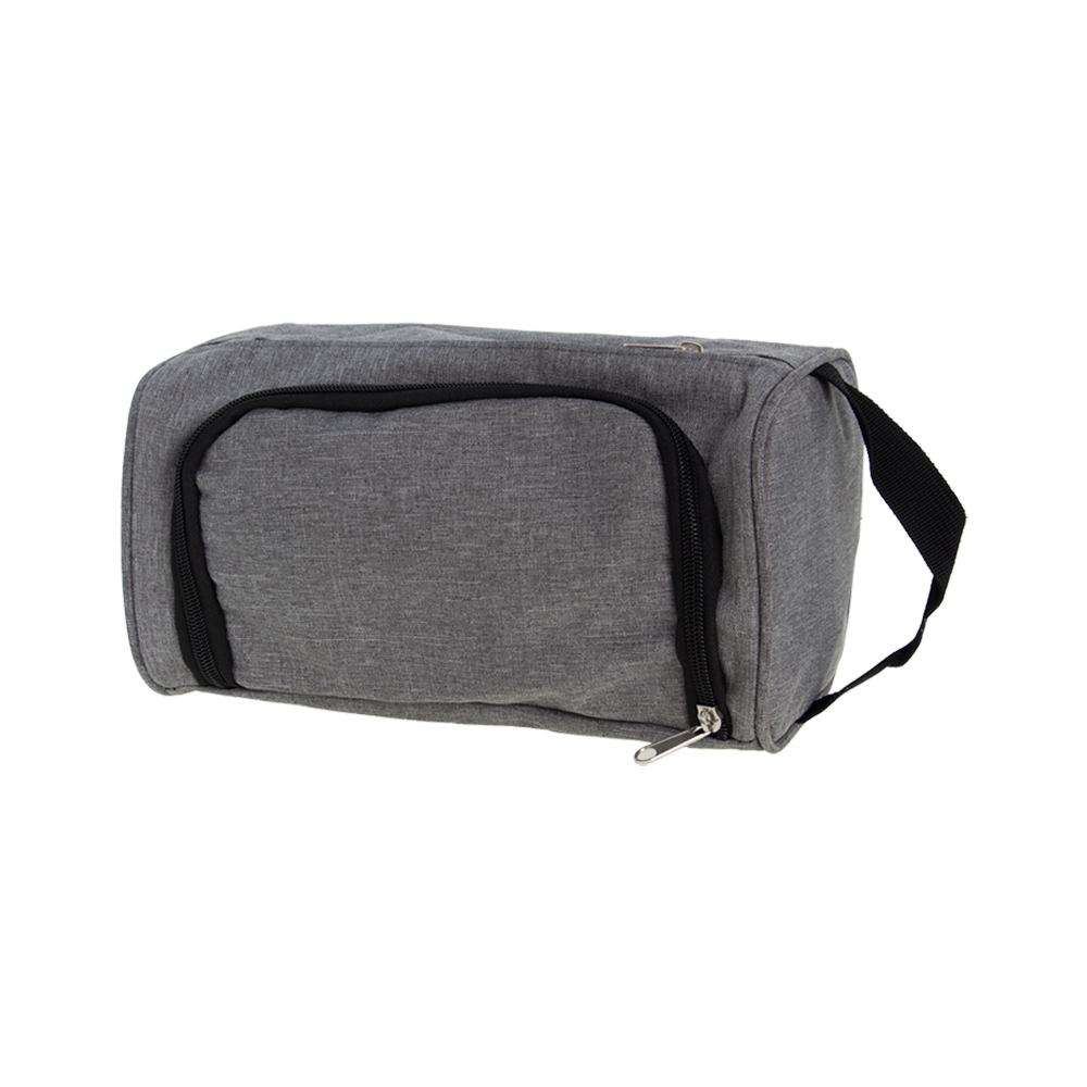 Grey Polyester Toiletries Bag With 2 Compartments BTL401312GRY