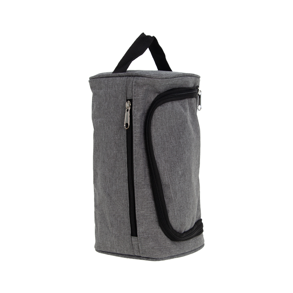 Grey Polyester Toiletries Bag With 2 Compartments BTL401312GRY