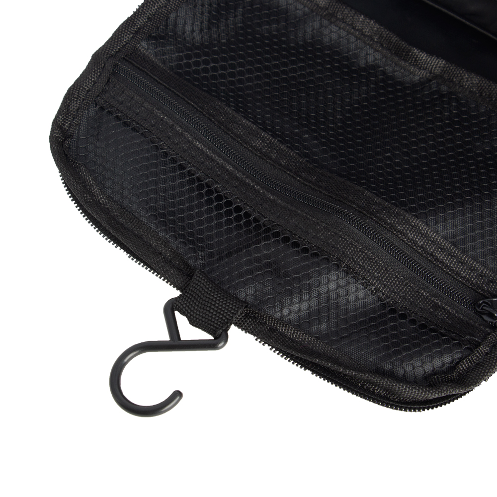 Grey Polyester Toiletries Bag With 2 Compartments BTL401312GRY