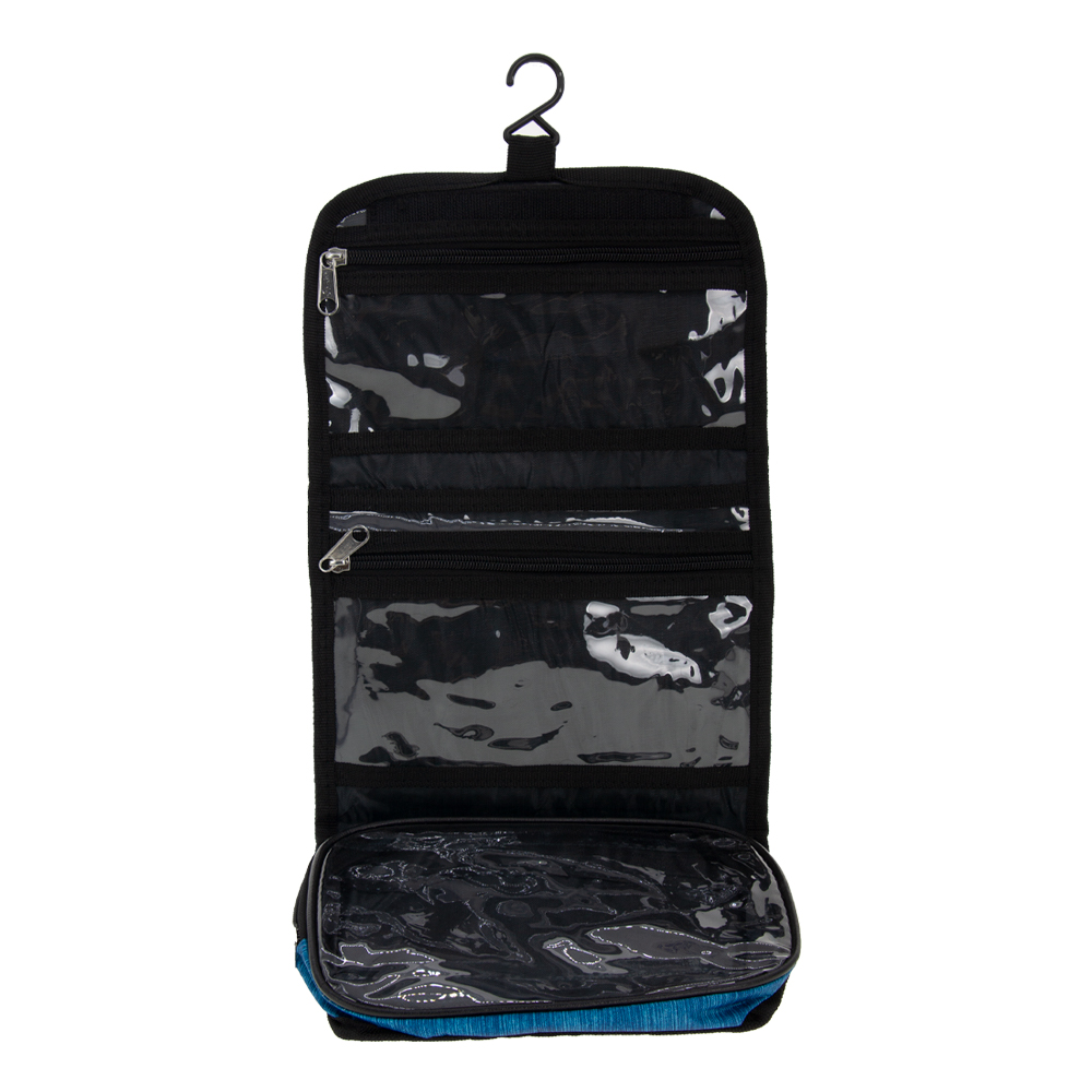 Light Blue Polyester Toiletries Bag With 3 Compartments BTL261118L.BL