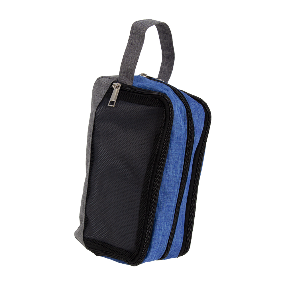 Light Blue Polyester Toiletries Bag With 3 Compartments BTL361410L.BLII