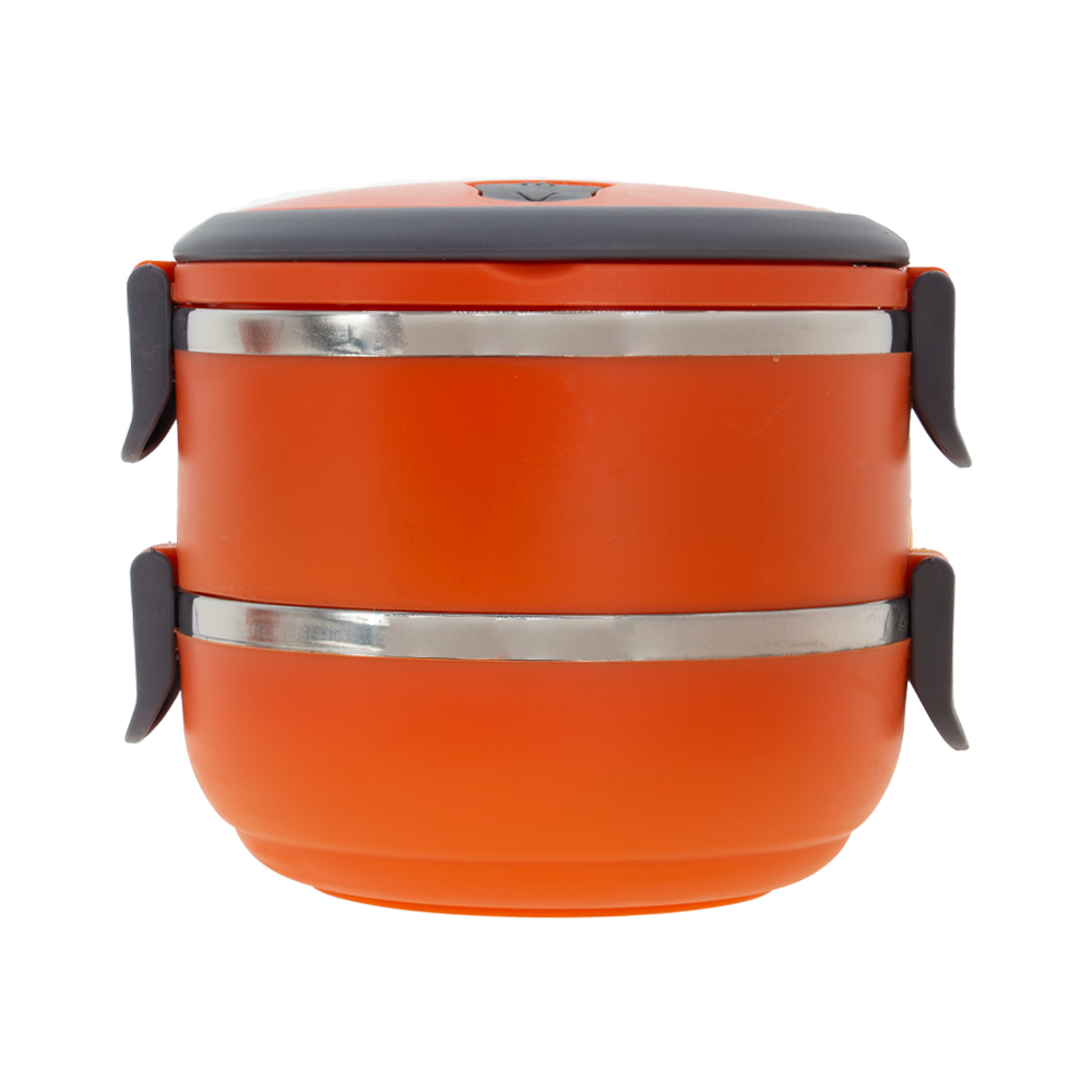 Orange 2 Tier Lunch Box With Steam Vents LB201013ORN