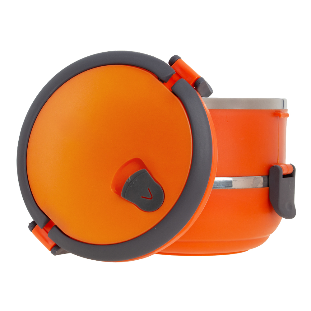 Orange 2 Tier Lunch Box With Steam Vents LB201013ORN