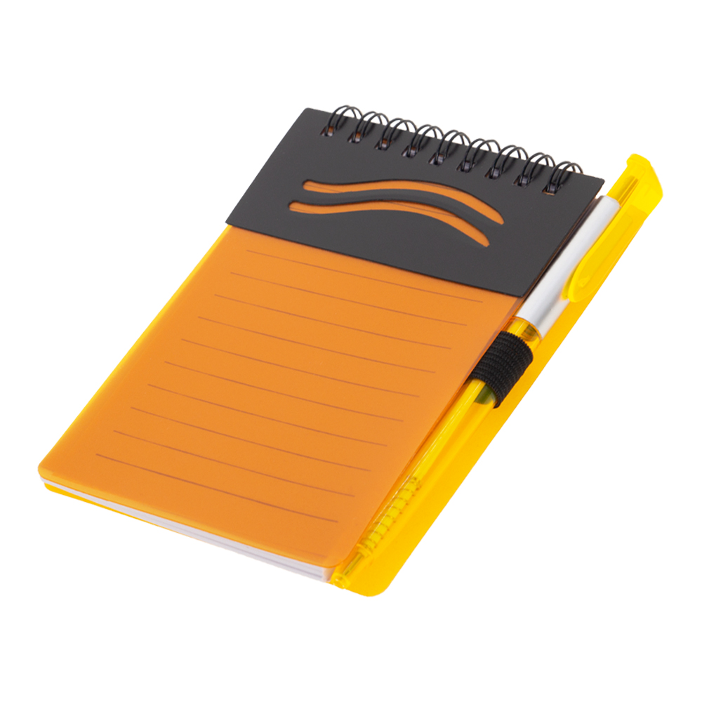Orange Plastic Notebook With Pen NB481015ORN