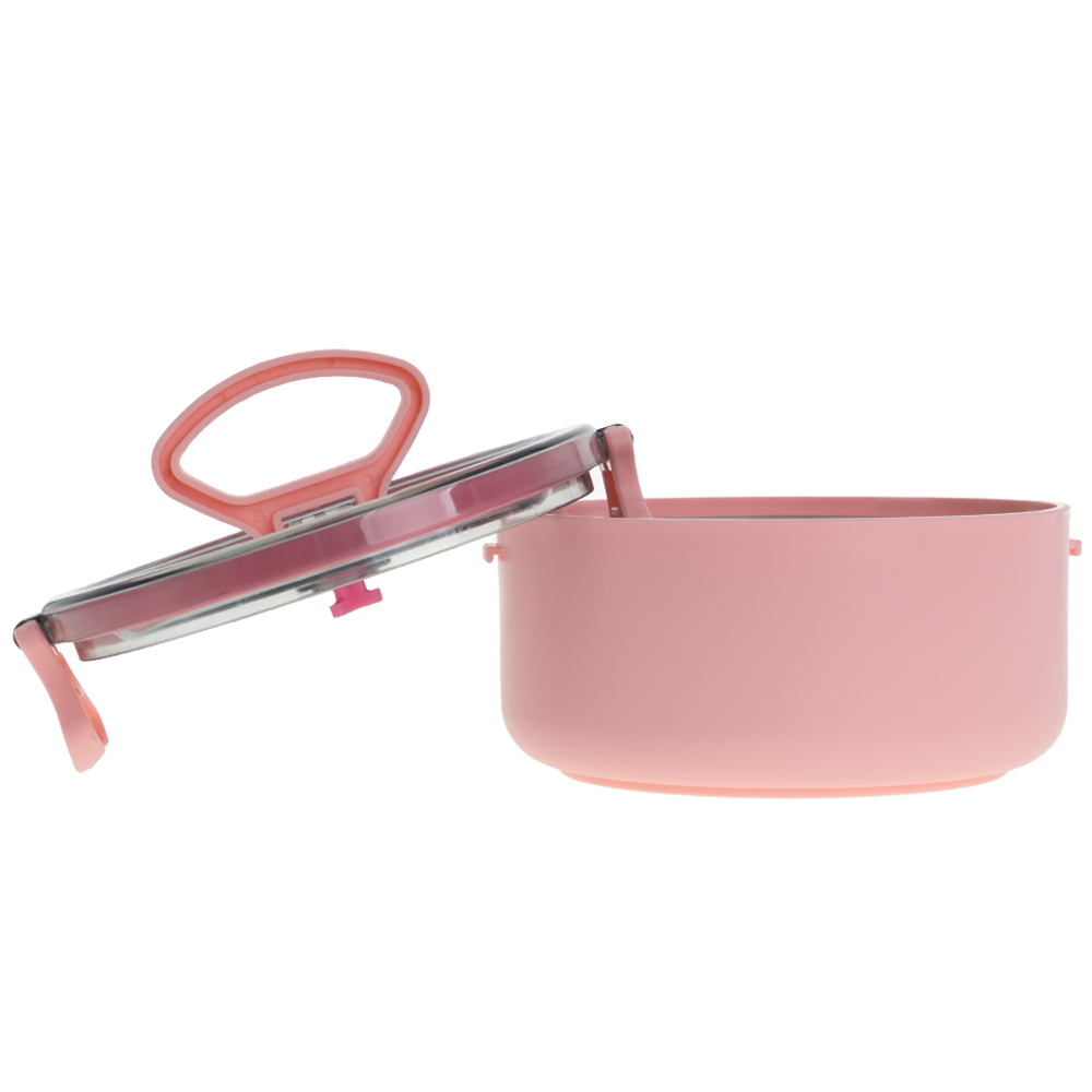 Pink 1 Tier Lunch Box With Handle & Steam Vent LB201216PK