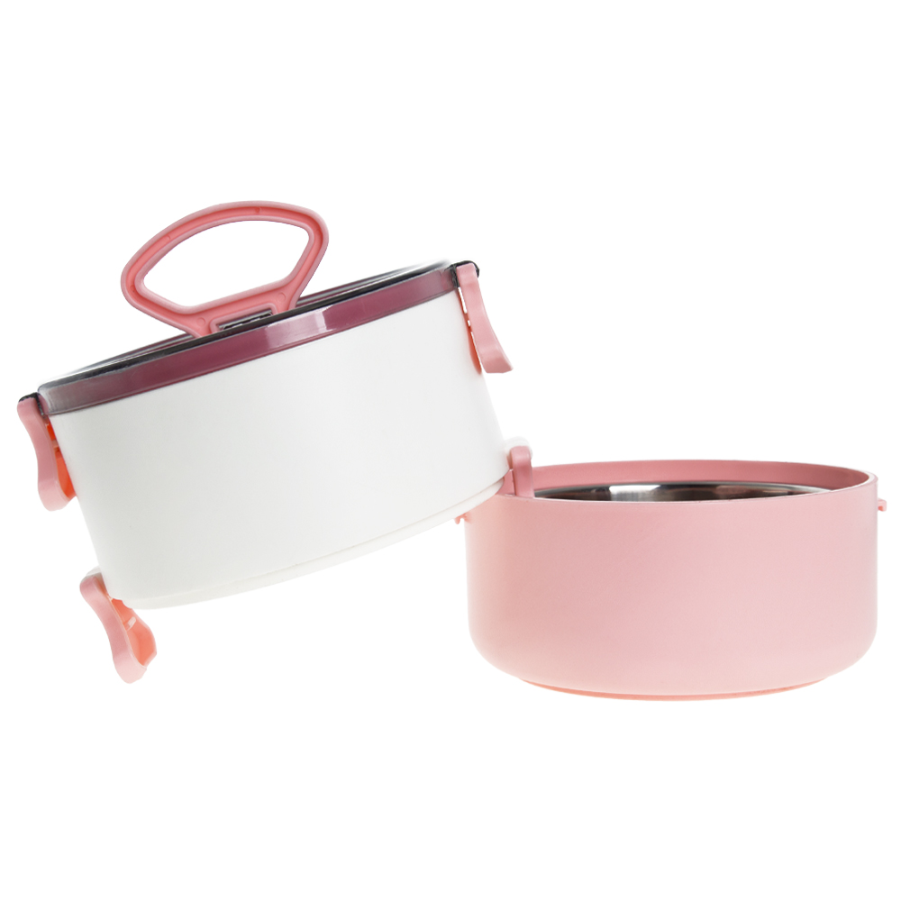 Pink 2 Tier Lunch Box With Handle & Steam Vents LB201217PK
