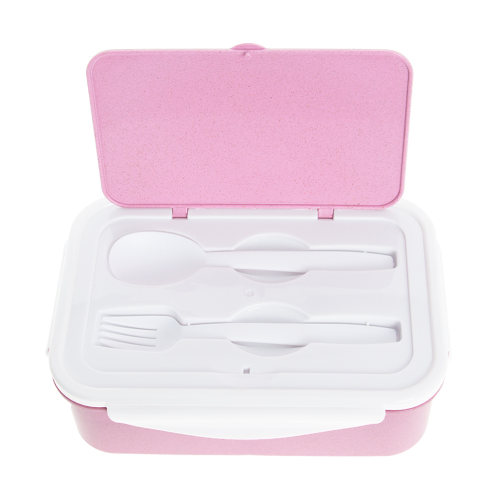 Pink Eco Lunch Box With Fork & Spoon LB311718PKII