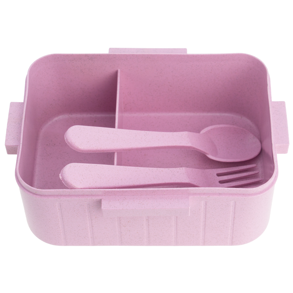Pink Lunch Box With Fork & Spoon LB311814PK