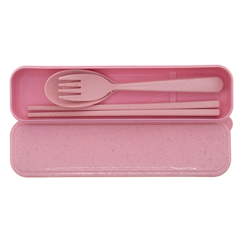 Pink Organic Wheat Fiber Cutlery Set CS01013PK