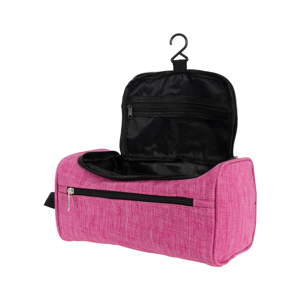 Pink Polyester Toiletries Bag With 2 Compartments BTL401312PK