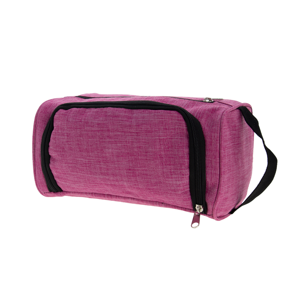 Pink Polyester Toiletries Bag With 2 Compartments BTL401312PK