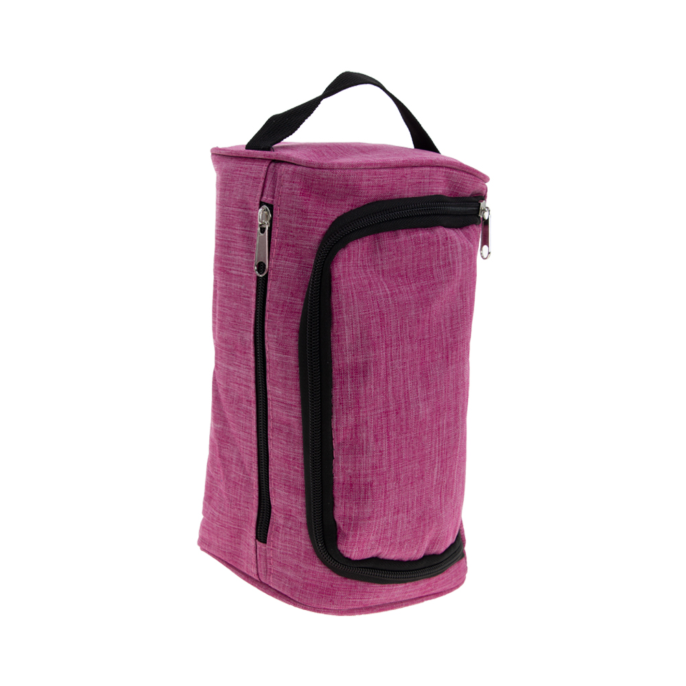 Pink Polyester Toiletries Bag With 2 Compartments BTL401312PK
