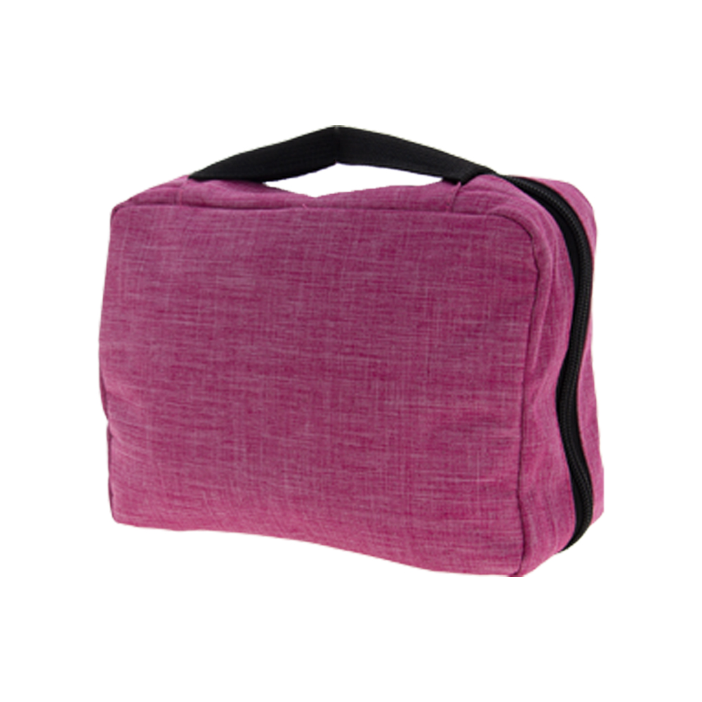Pink Polyester Toiletries Bag With 3 Compartments BTL261119PK