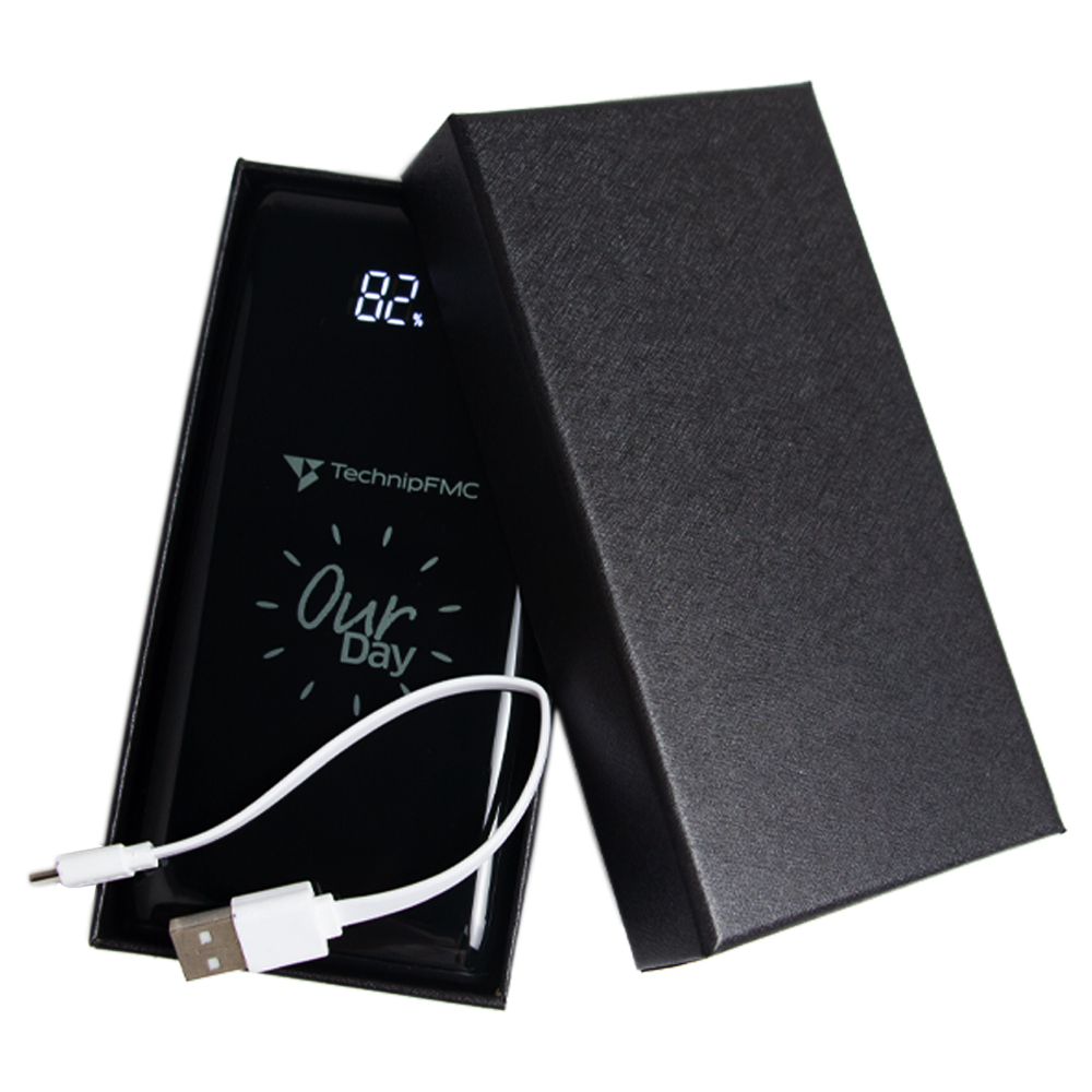 Powerglow 10000mAh Powerbank With Dual USB Output & Luminous Light Up Logo F81018