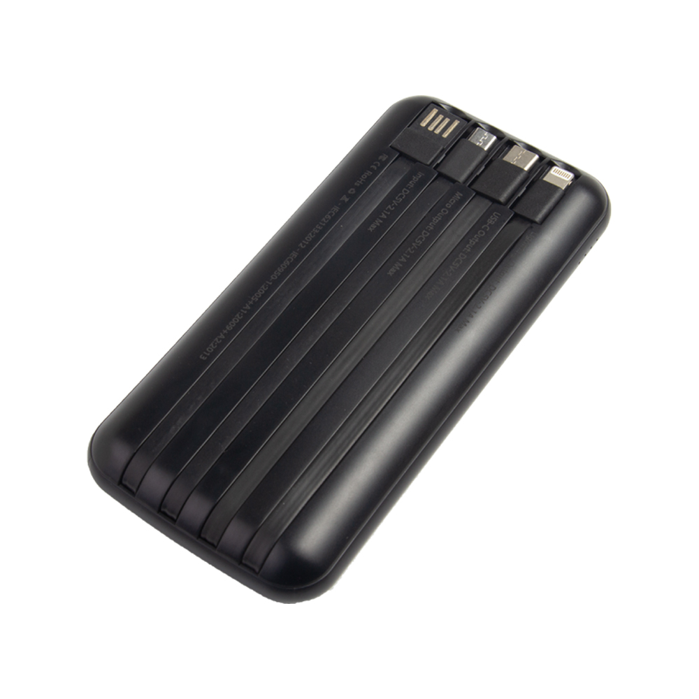 Powerline 10000mAh Fast Wireless Charging Powerbank With 4 Build In Cable F21210