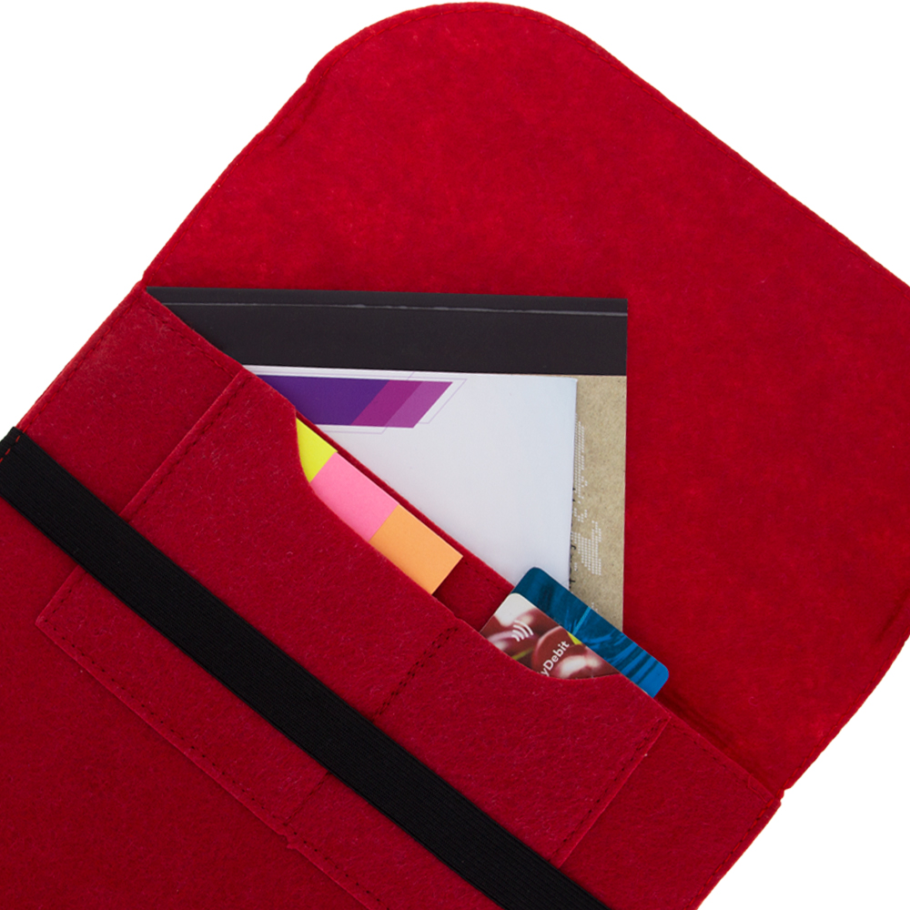 Red Felt Folder With Elastic Band SF51414RD