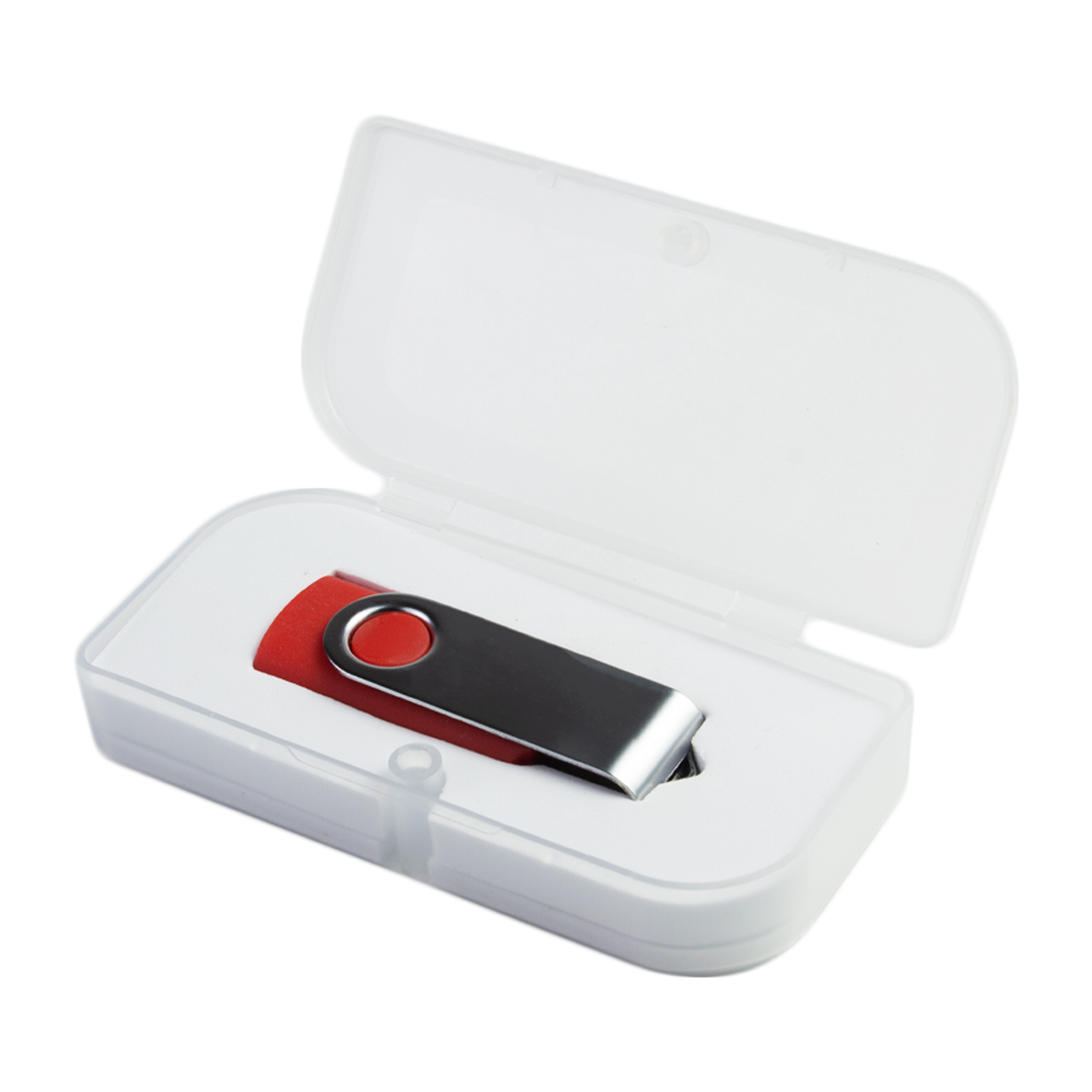 Red Metal Clip Swivel USB Flash Drive MT01416ARD