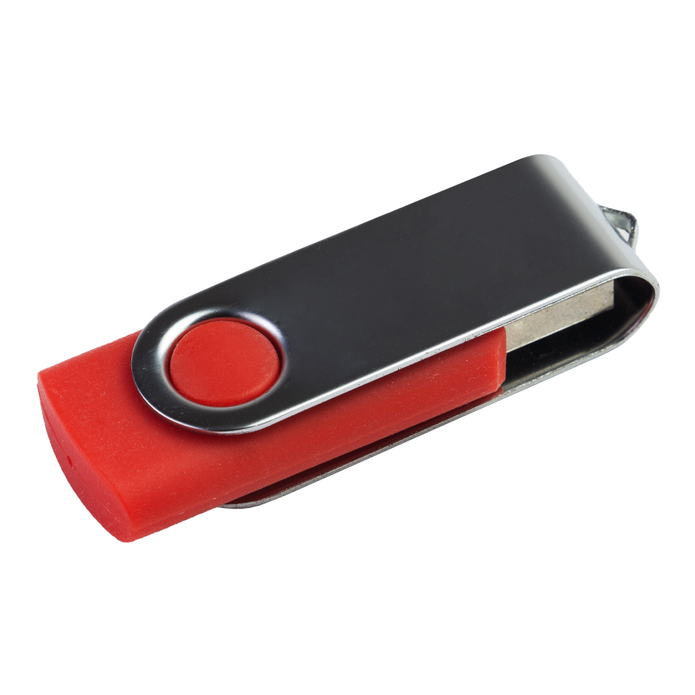 Red Metal Clip Swivel USB Flash Drive MT01416ARD