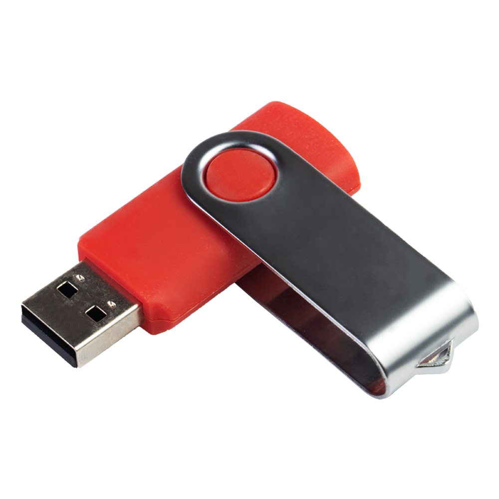 Red Metal Clip Swivel USB Flash Drive MT01416ARD
